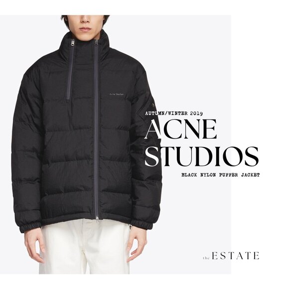 ACNE STUDIOS A/W 2019 Black Nylon Double Zip Puffer Jacket - Picture 1 of 12